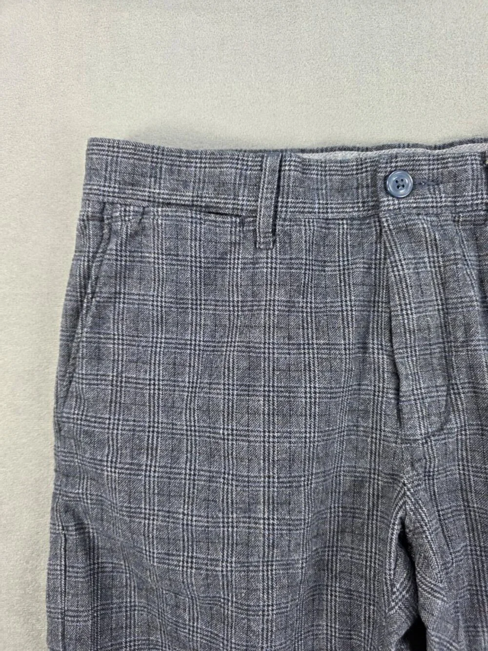 J. Crew 484 Slim Men's Plaid Pants 31x32 Navy Gray Stretch